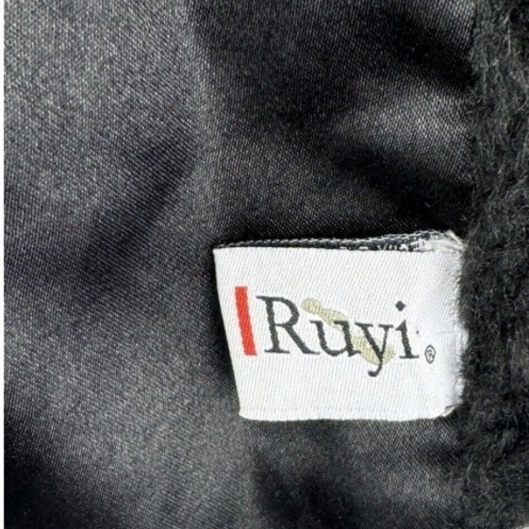 Ruyi Black Faux Fur Collar Scarf Stole Wrap Neck Warmer Winter Accessory 66-44 - Picture 4 of 11